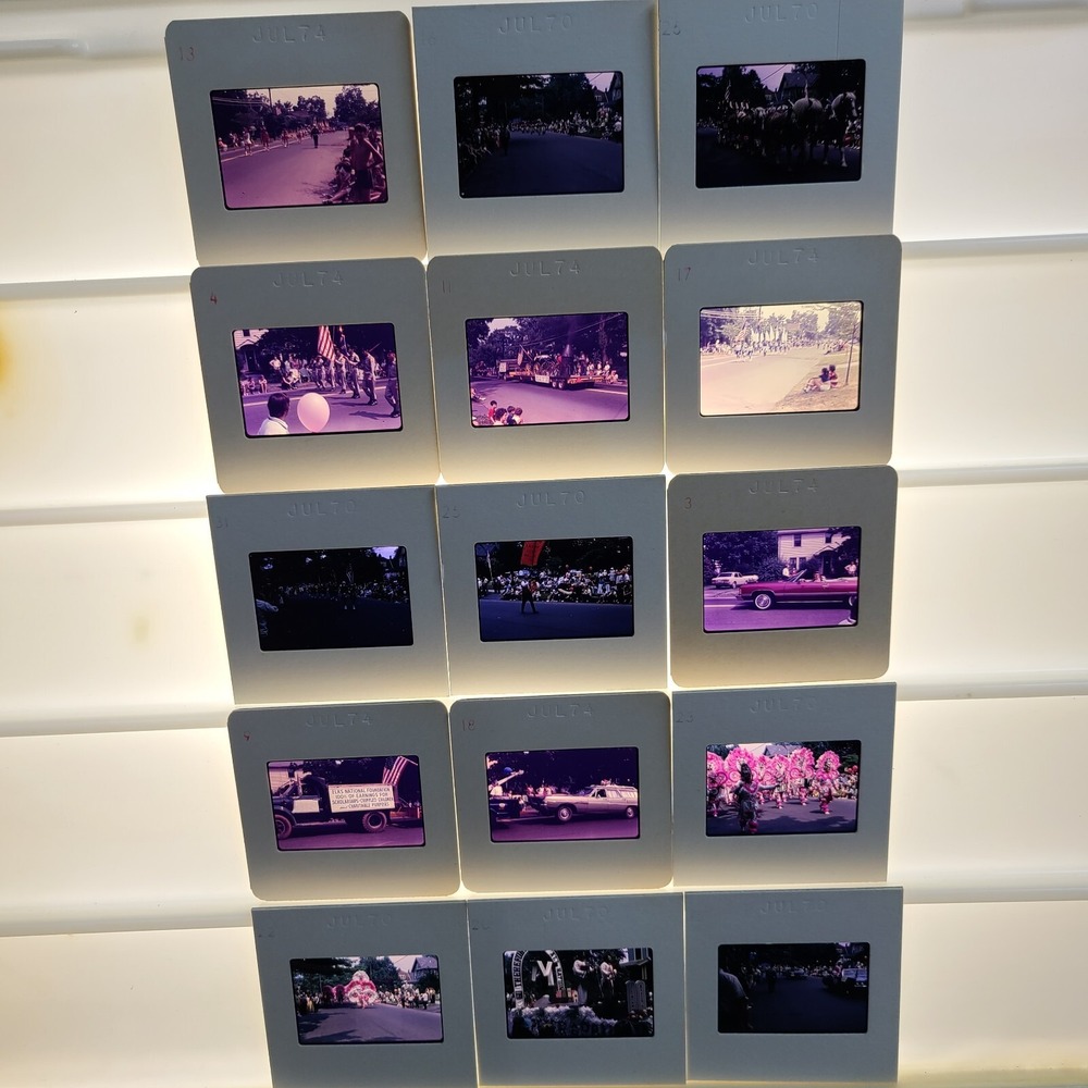 Lot of‎ 35 Slides Parade Photos Americana Cars People 1970-1974